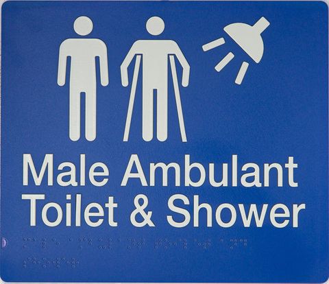 TIM THE SIGN MAN MMATS MALE AMBULANT TOILET & SHOWER SIGN