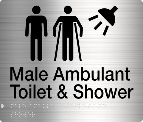 TSM BRALLE MALE/MALE AMBULANT TOILET + SHOWER SIGN SS