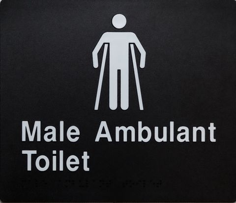 TSM BRAILLE MALE AMBULANT TOILET SIGN BLACK