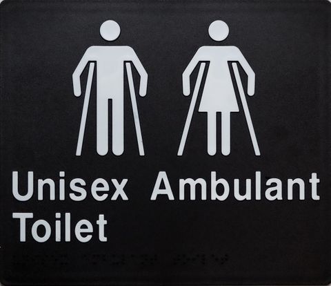 TSM BRAILLE MALE/FEMALE AMBULANT TOILET SIGN BLACK