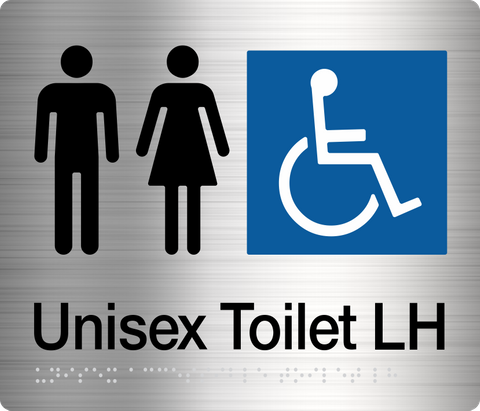 TSM BRAILLE MALE/FEMALE/DISABLED TOILET LH SIGN SS