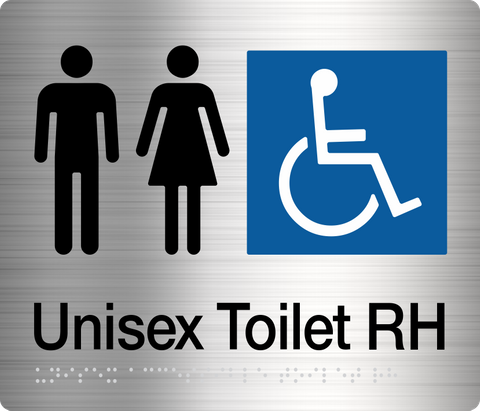 TSM BRAILLE MALE/FEMALE/DISABLED TOILET RH SIGN SS