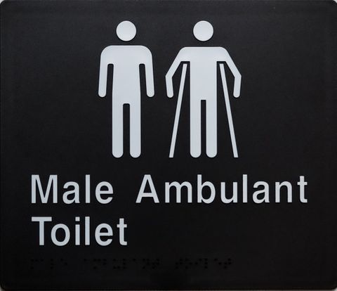 TSM BRAILLE MALE/MALE AMBULANT TOILET BLACK