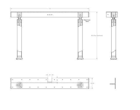 METLAM ML_BSBISLAND ADJUSTABLE ISLAND BENCH SEAT BRACKET