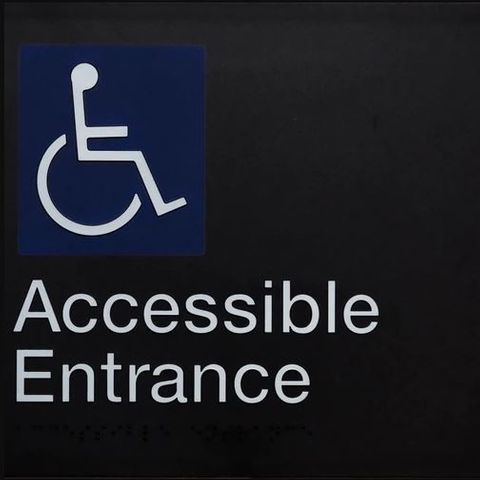 TSM BRAILLE ACCESSIBLE ENTRANCE SIGN BLACK