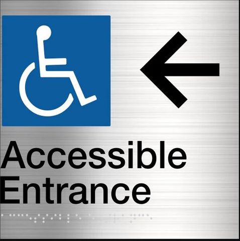 TSM BRAILLE ACCESSIBLE ENTRANCE LH SIGN SS