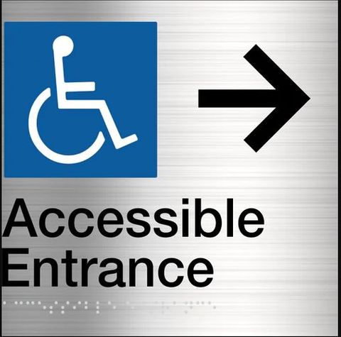 TSM BRAILLE ACCESSIBLE ENTRANCE RH SIGN SS