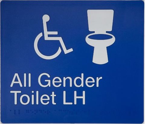 TIM THE SIGN MAN AGTLH ALL GENDER TOILET LEFT HAND SIGN