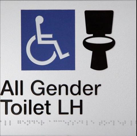 TSM BRAILLE ALL GENDER TOILET LH SIGN SILVER