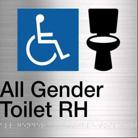 TSM BRAILLE ALL GENDER TOILET RH SIGN SS