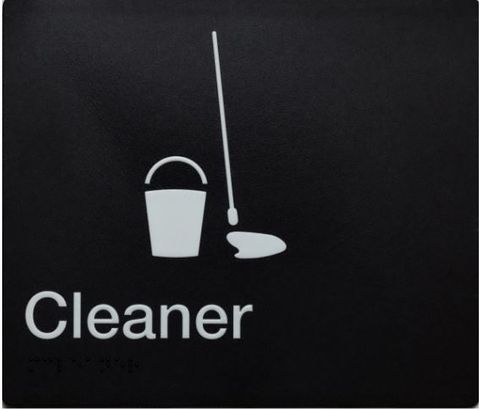 TSM BRAILLE CLEANER SIGN BLACK