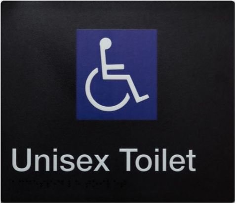 TSM BRAILLE DISABLED TOILET SIGN BLACK