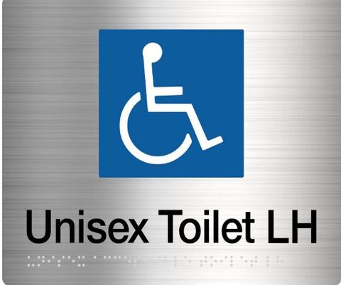 TSM BRAILLE DISABLED TOILET SIGN LH SS