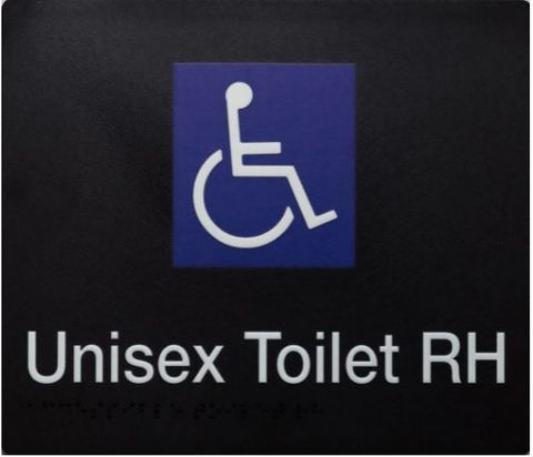 TSM BRAILLE DISABLED TOILET SIGN RH BLACK