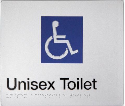 TSM BRAILLE DISABLED TOILET SIGN SILVER