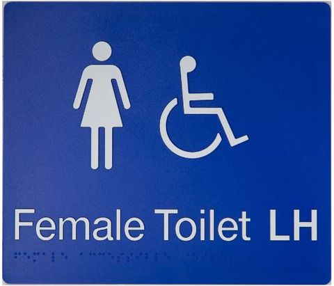 TIM THE SIGN MANFDTLH FEMALE DISABLED TOILET LEFT HAND SIGN