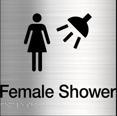 TSM BRAILLE FEMALE SHOWER AMENITY SIGN SS