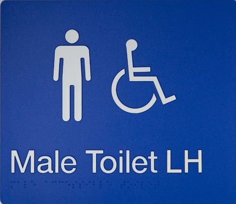 TIM THE SIGN MAN MDTLH MALE DISABLED TOILET LEFT HAND SIGN
