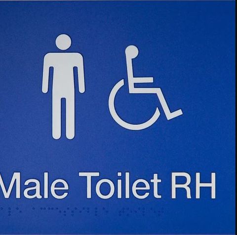 TIM THE SIGN MAN MDTRH MALE DISABLED TOILET RIGHT HAND SIGN
