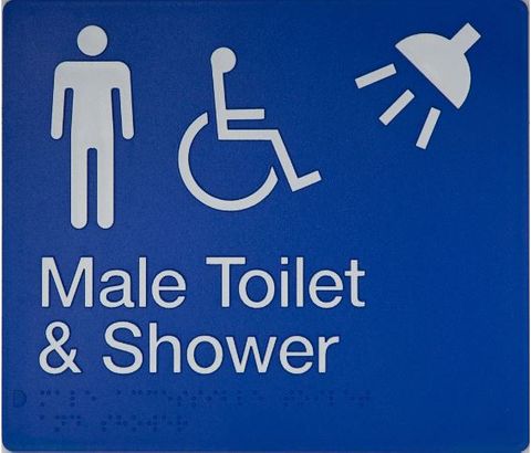TIM THE SIGN MAN MDTS MALE DISABLED & SHOWER SIGN