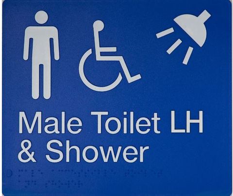 TIM THE SIGN MAN MDTSLH MALE DISABLED & SHOWER LEFT HAND SIGN