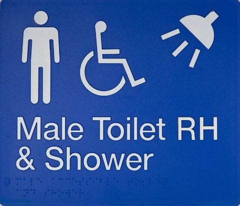 TIM THE SIGN MAN MDTSRH MALE DISABLED & SHOWER RIGHT HAND SIGN