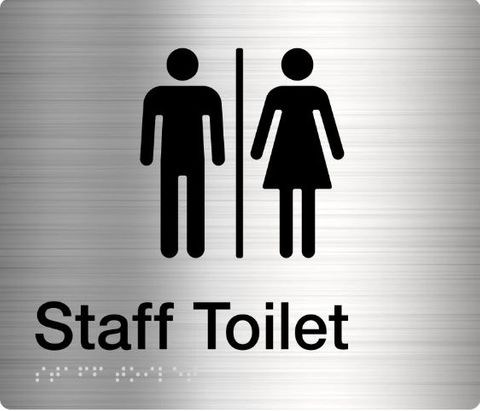 TSM BRAILLE MALE/FEMALE STAFF TOILET SIGN SS