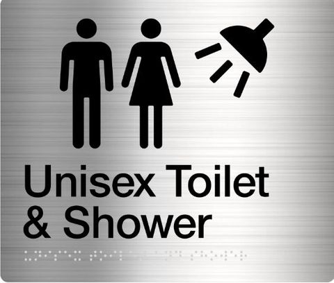 TSM BRAILLE MALE/FEMALE TOILET + SHOWER SIGN SS