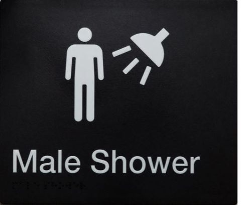 TSM BRAILLE MALE SHOWER SIGN BLACK