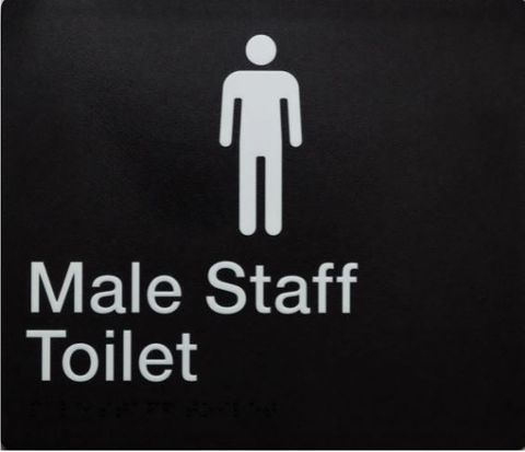 TSM BRAILLE MALE STAFF TOILET SIGN BLACK