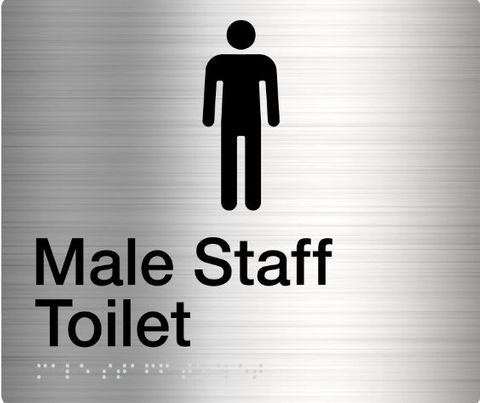 TSM BRAILLE MALE STAFF TOILET SIGN SS