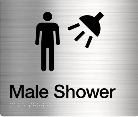 TSM BRAILLE MALE SHOWER SIGN SS