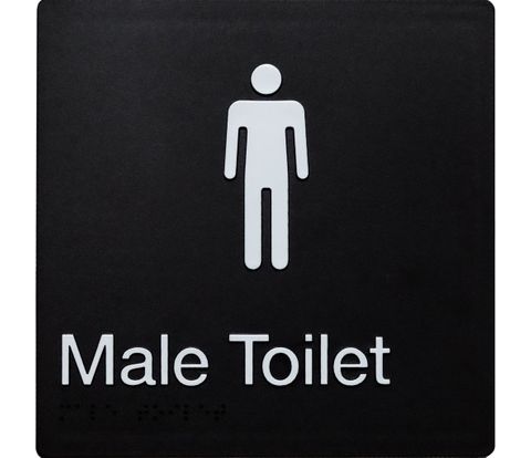 TSM BRAILLE MALE TOILET SIGN BLACK