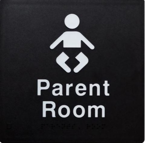 TSM BRAILLE PARENT ROOM SIGN BLACK