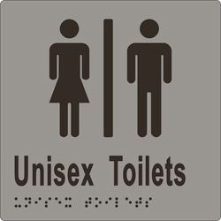 METLAM UNISEX TOILETS DIVIDED BRAILLE SIGN