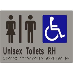 METLAM UNISEX ACCESSIBLE TOILETS DIVIDED RH TRANSFER BRAILLE SIGN