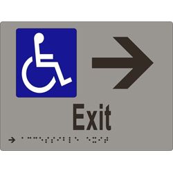 METLAM ACCESSIBLE EXIT & ARROW BRAILLE SIGN