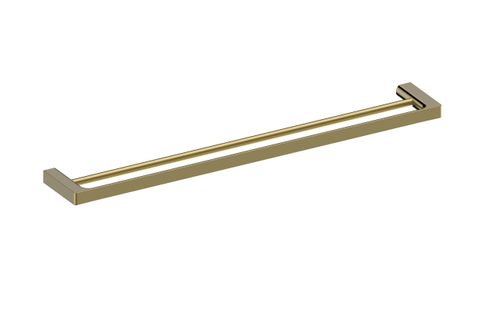 BARBEN RUBIE DOUBLE TOWEL RAIL - 800MM SATIN BRASS PVD