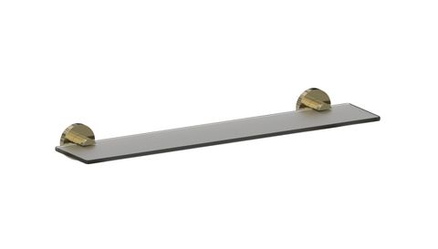 BARBEN STREAM SHOWER SHELF GLASS SATIN BRASS PVD