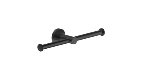 BARBEN STREAM DOUBLE TOILET ROLL HOLDER MATT BLACK PVD