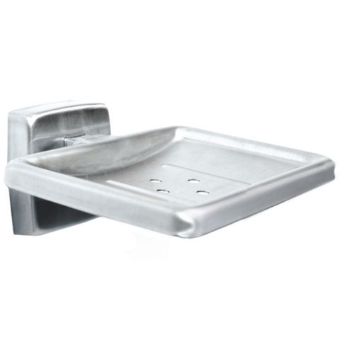 BRADLEY SOAP DISH LESS HOLES SURF MNT 108MM X 102MM SATIN