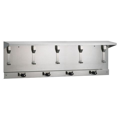 Bradley 9934 Utility Shelf 5 Hooks + 4 Holders