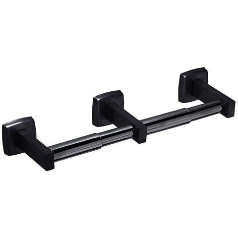 BRADLEY DBLE TOILET ROLL HOLDER SURFACE MOUNTED MATTE BLACK