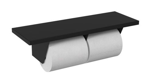 Bradley 5263-MB 5263 Double Toilet Roll Holder W/Shelf Matte Black