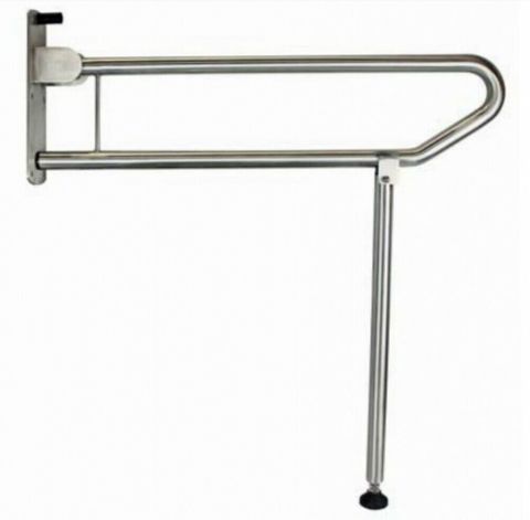 BRADLEY DROP DOWN GRAB RAIL 38MM W/DROP DOWN LEG 850MM SATIN