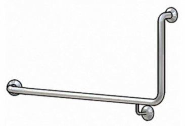 BRADLEY PEENED TOILET GRAB RAIL LH 950X600MM SURF MNT SATIN