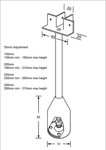 METLAM 122 SERIES T PIECE FOOT ASSEMBLY