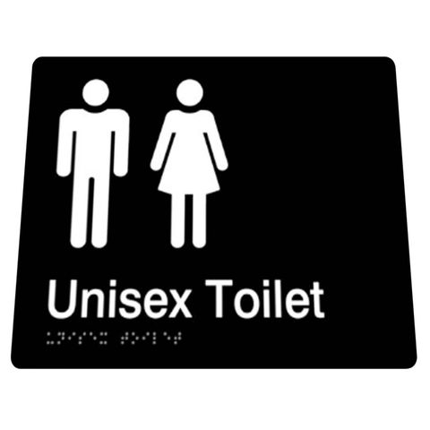 BRADLEY BRAILLE SIGN UNISEX TOILET 180X180X3MM BLACK