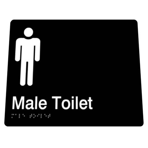 BRADLEY BRAILLE SIGN MALE TOILET 180X180X3MM BLACK