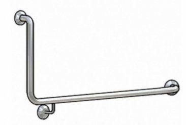 BRADLEY TOILET GRAB RAIL RH 950X600MM SURF MNT PC WHT